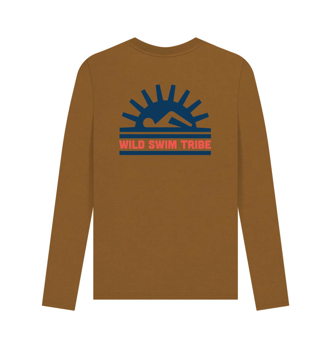 Brown Printed Long Sleeve T Shirt Back