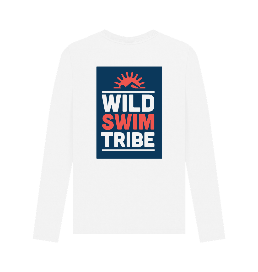 White Printed Long Sleeve T Shirt Back