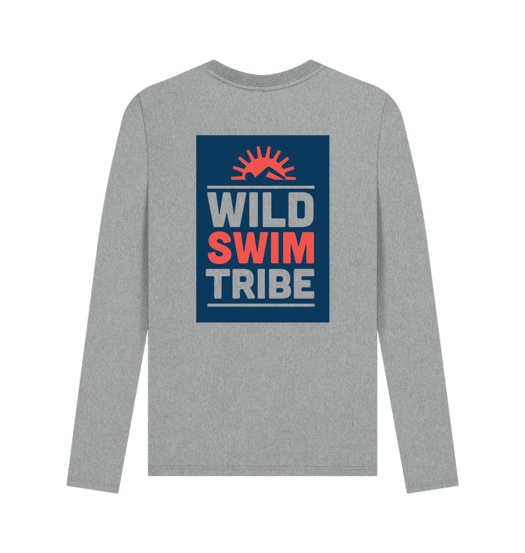 Athletic Grey Printed Long Sleeve T Shirt Back