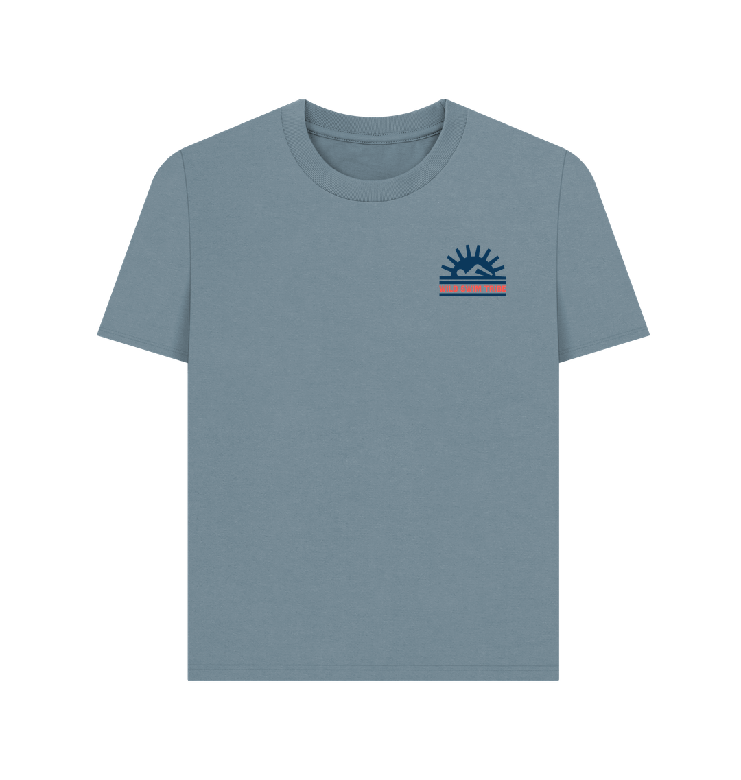 Stone Blue Printed T-shirt Front