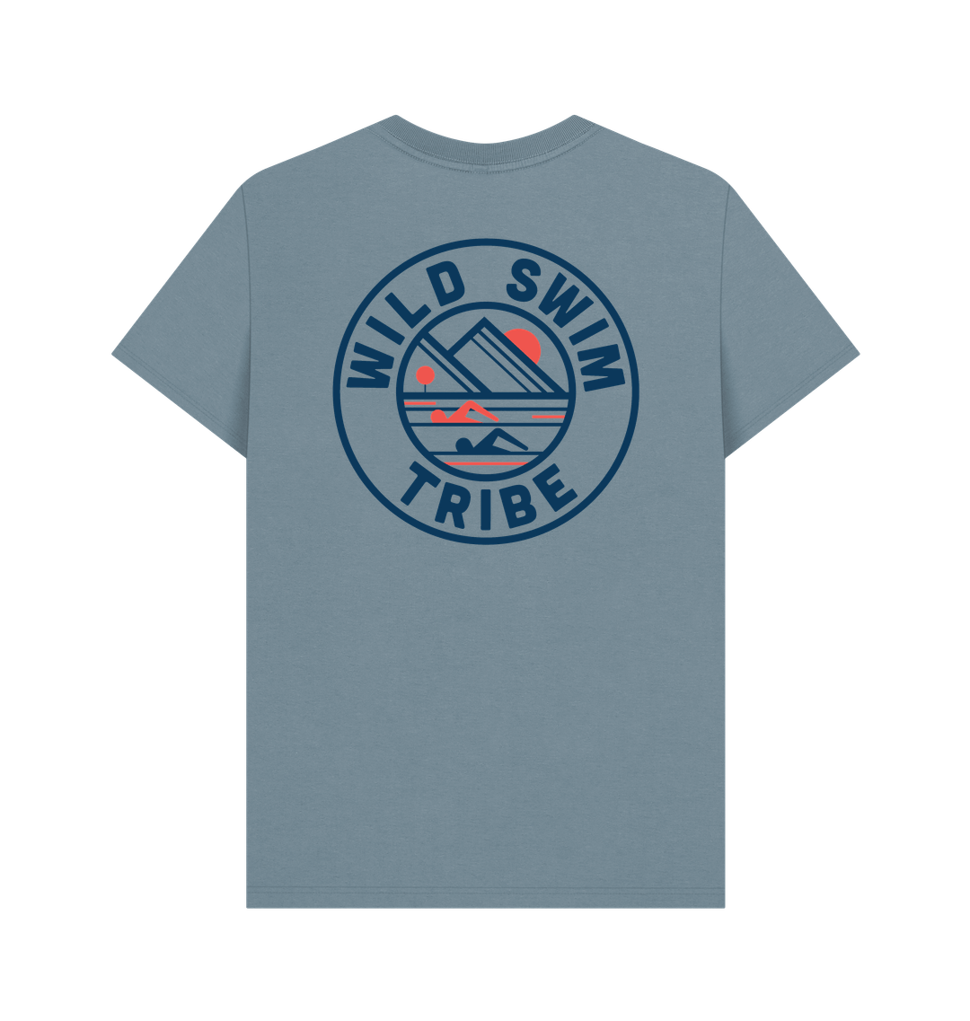 Stone Blue Printed T-shirt Back