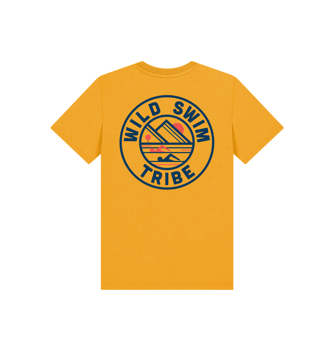 Mustard Printed Kids T-Shirt Back